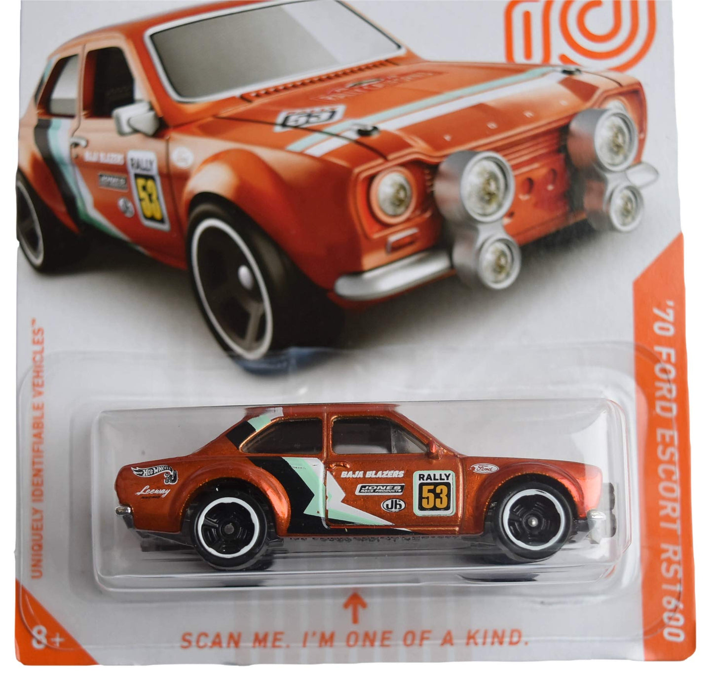 Hot Wheels Chase '70 Ford Escort RS1600 2/8, Burnt Orange