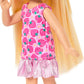 Barbie Club Chelsea Small Doll, 6-Inch with Blonde Hair Wearing Removable Strawberry-Print Dress & Shoes