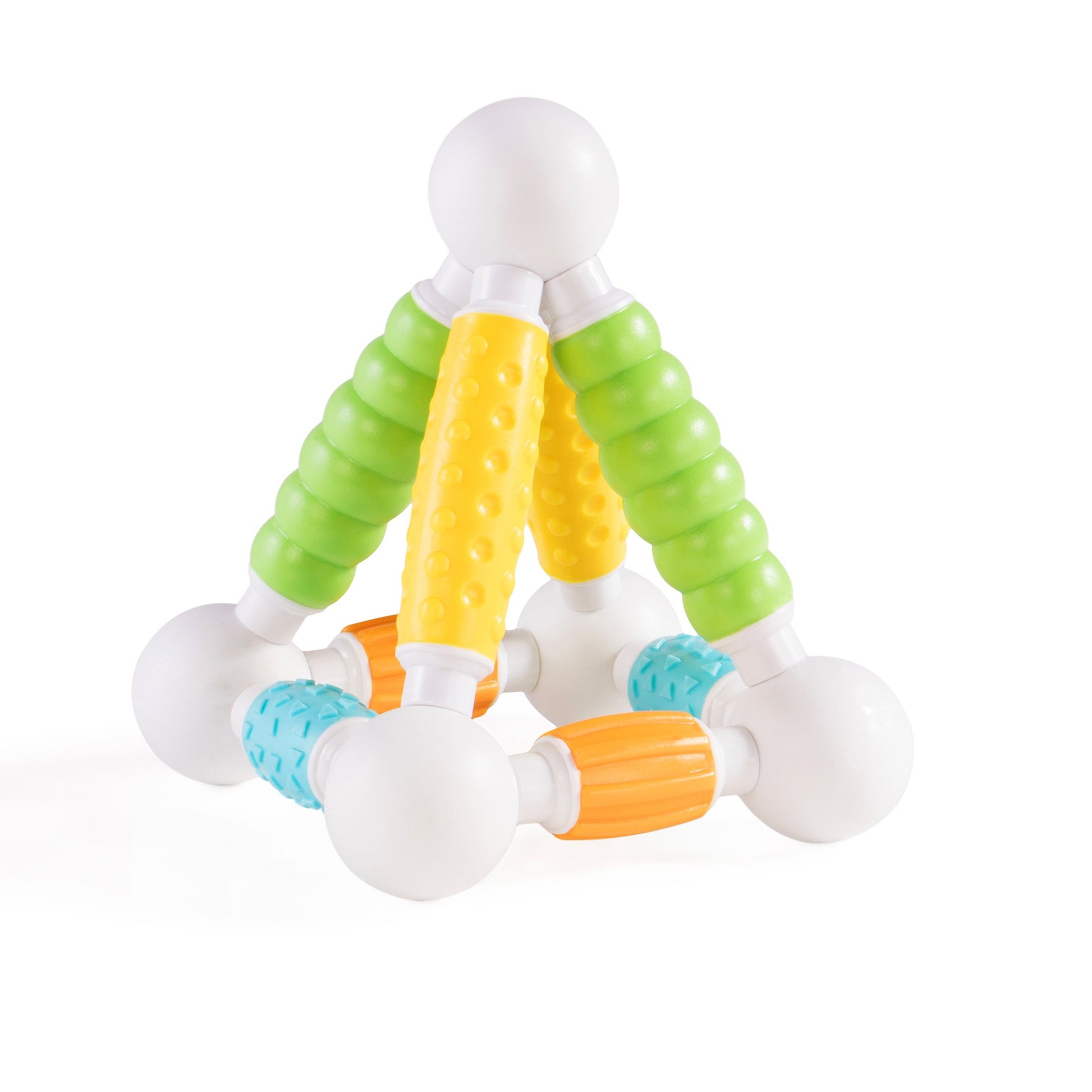 Guidecraft Grippies Builders - 20 Piece Set, Tactile STEM Soft Grip Magnetic Building Toy for Toddlers