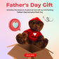 Plushland Stuffed Teddy Bear Plush Bear Toy with -I Love Dad- Hoodie for Kids & Adults Father's Day - Embroidered Pillow 11 Inches (Chocolate-Red