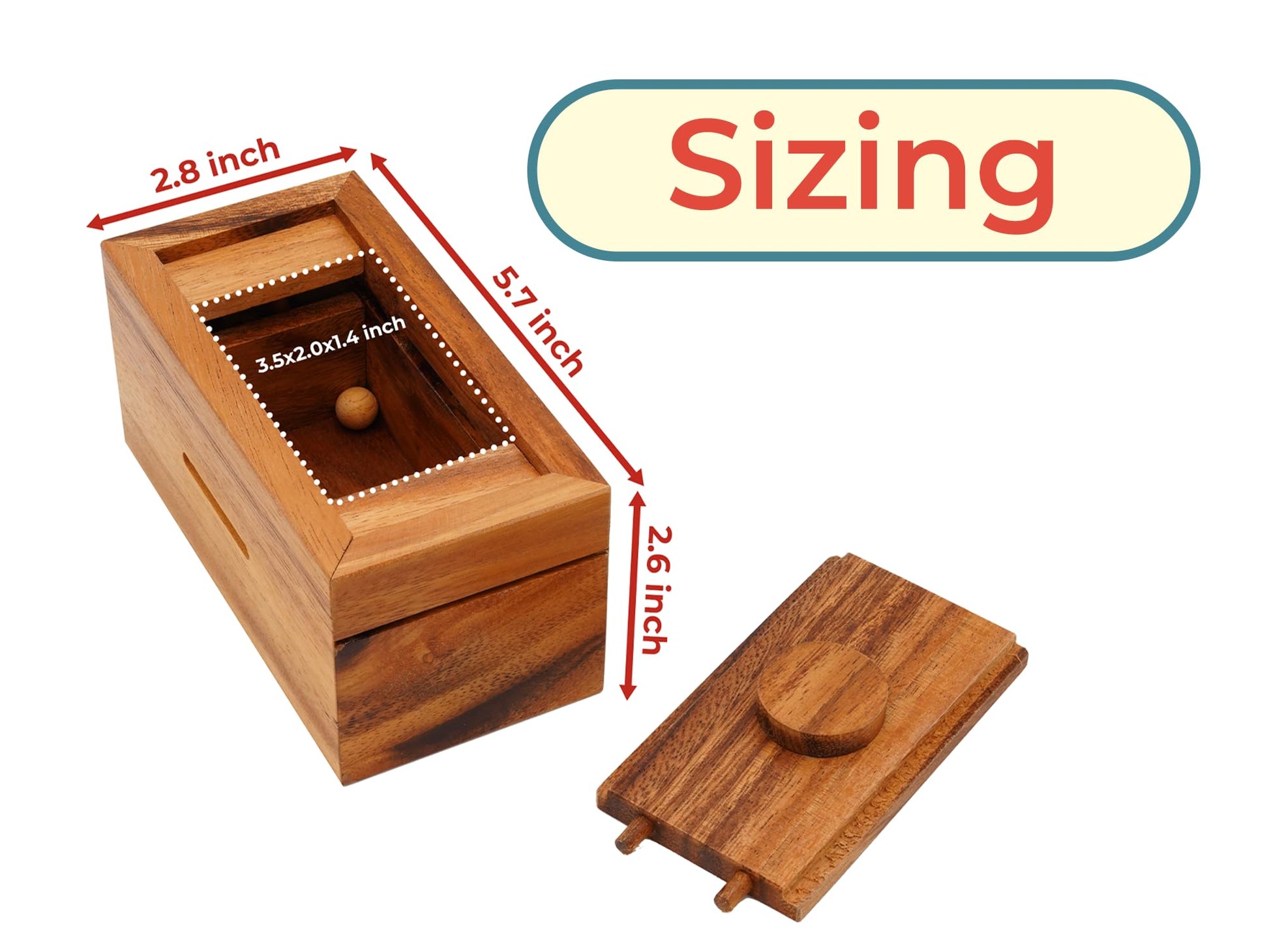 BSIRI Ziggurat Chest Secret Box for Adults Brain Teaser Wooden Money Puzzle Boxes for Cash with Hidden Compartments Ideal Mystery Jewelry 3D Items
