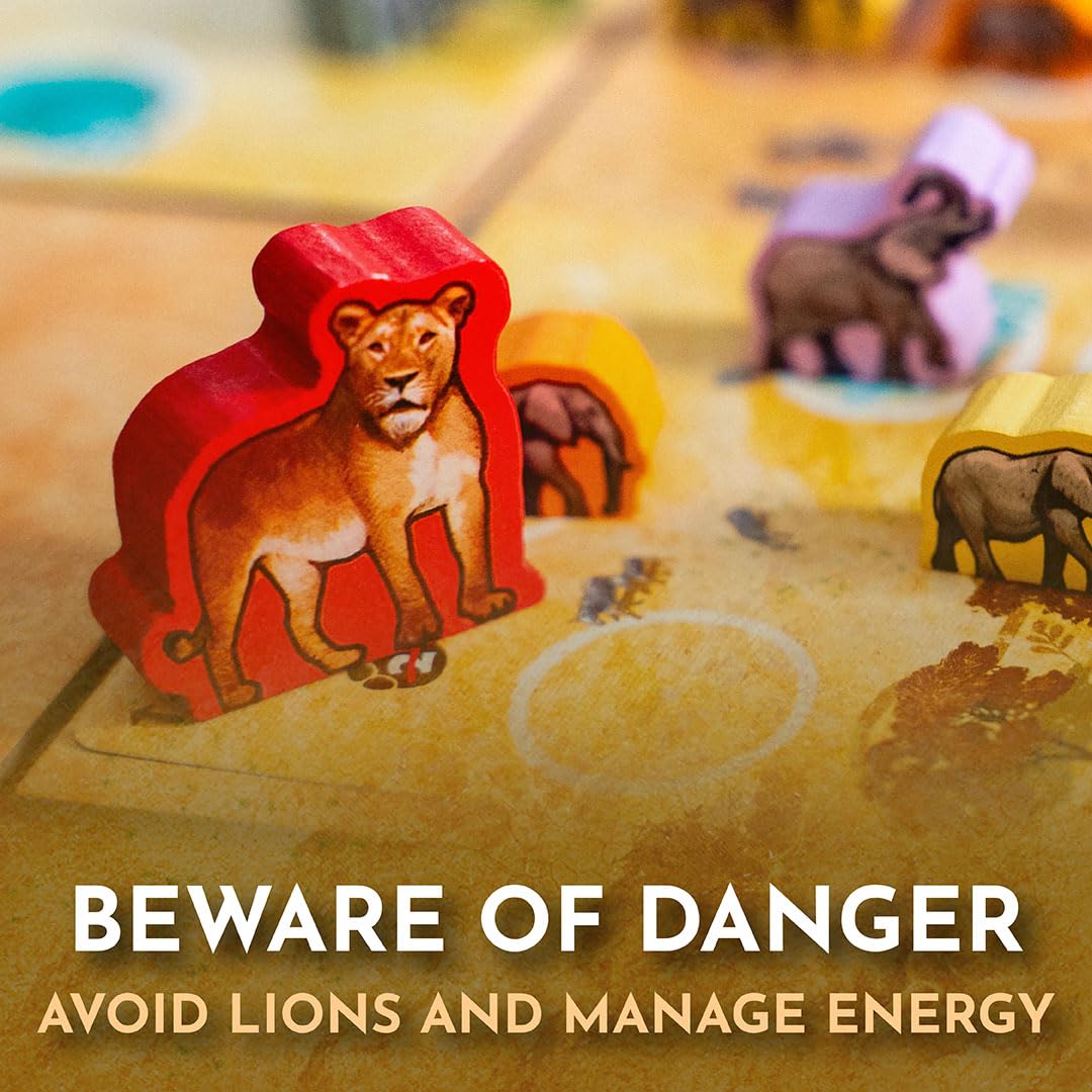 Tembo: Survival On The Savanna Board Game, Guide Your Elephant Herd Across Dangerous Terrain, A Cooperative Strategic Game for Families and Adults