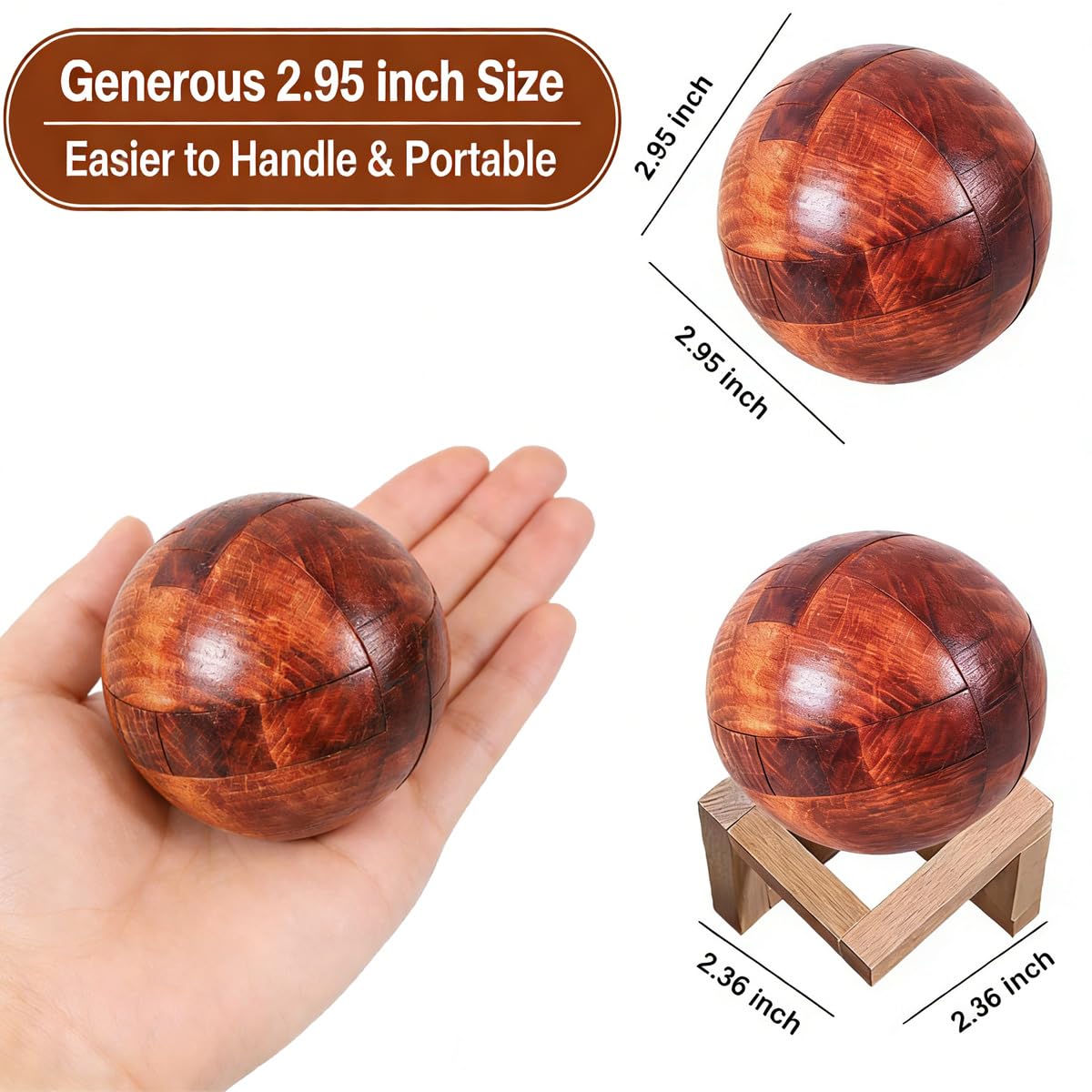 RICHOOSE Wooden Brain Teaser Puzzles for Adults - Challenging 3D IQ Logic Games for Teens 14+, Stress Relief Desk Toys & Office Decor, Unique Gifts