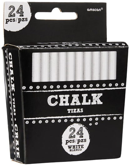 Premium White Chalk Magic - 3" (Pack of 24) | Vibrant, Long-Lasting & Mess-Free Chalk | Perfect for Any Event