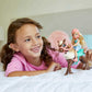 Barbie Club Chelsea Doll & Horse Set, Blonde Small Doll in Removable Skirt & Brown Pony with Blonde Mane, Plus Riding Accessories