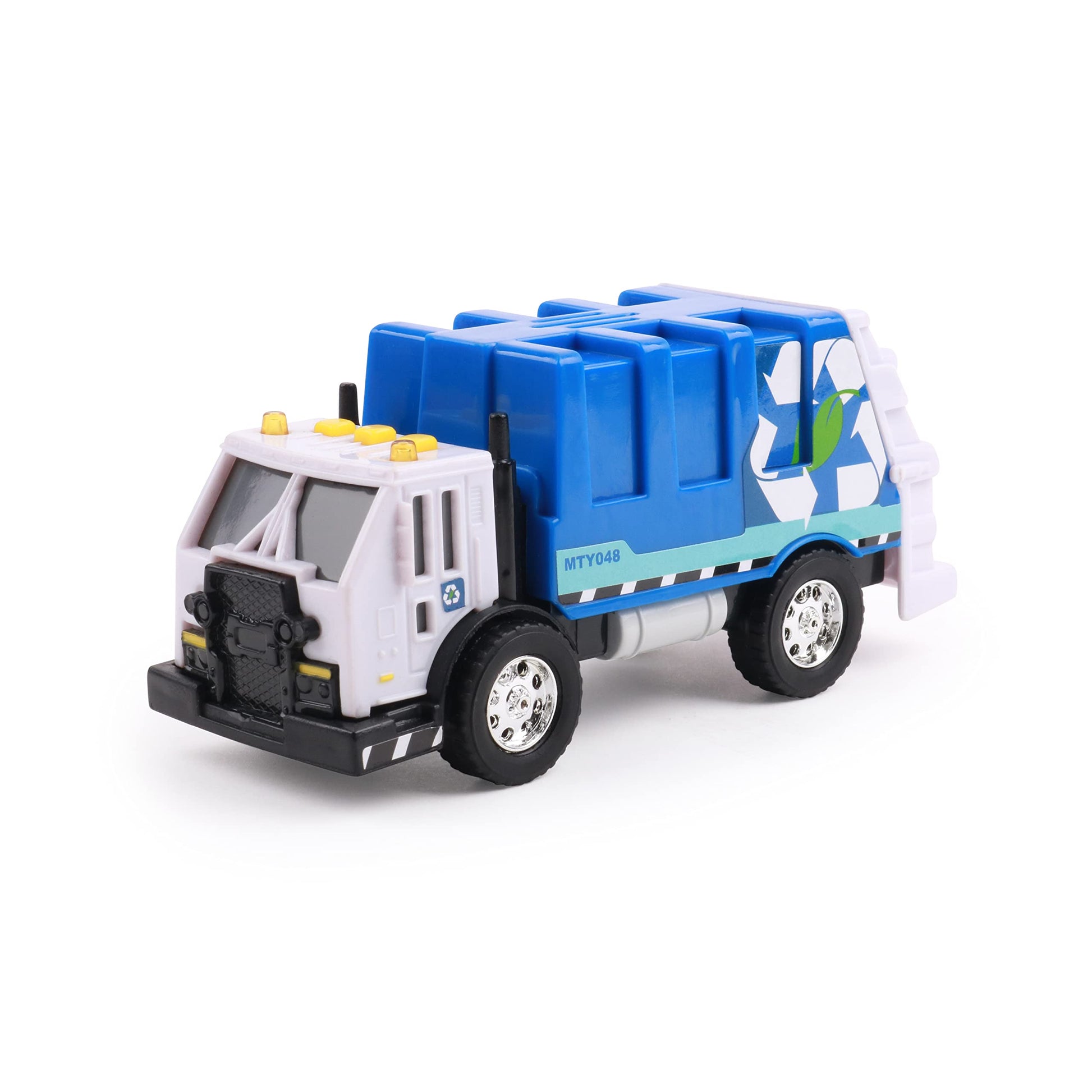Mighty Fleet Toughest Minis 3 Pack, 5" Garbage Truck, Cherry Picker, Tow Truck Toy w/Lights & Sounds, Realistic Design & Batteries Included - Age 3+