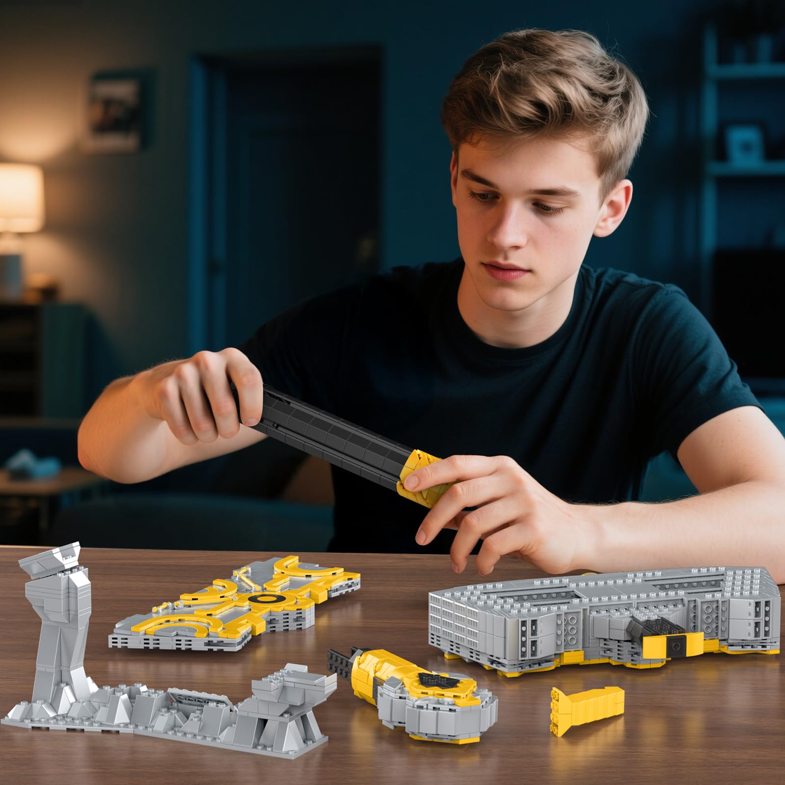Finger Rock Thor Battle Hammer Toy Building Blocks Set for Adults, Legendary Hammer Building Kit with a Base for Display, 1317 Pieces Classic Toy