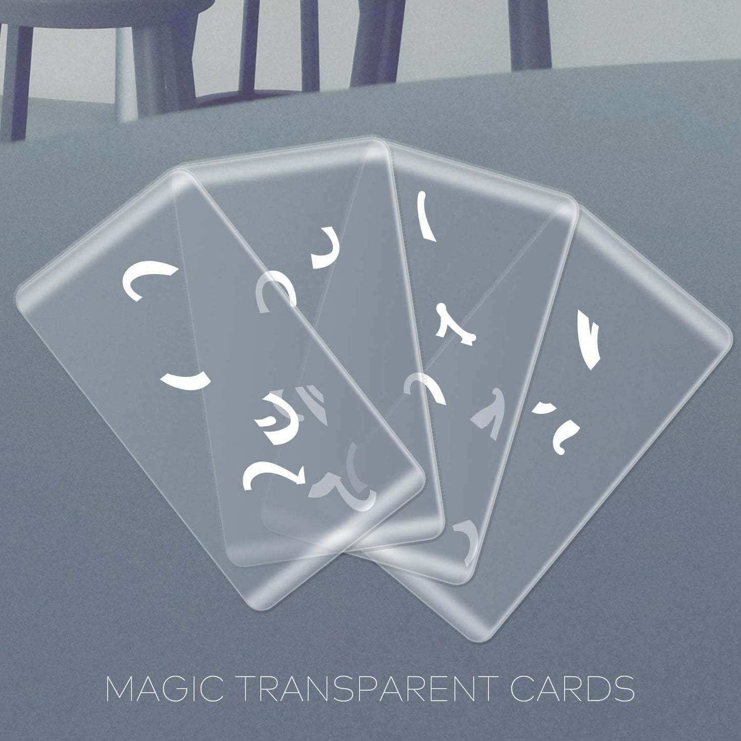 BearHoHo Escape Room Game Password Clue Cards Props Magic Transparent Acrylic Cards for Real Life Puzzle Game Pile Four Cards Up to Get Clues Run Away