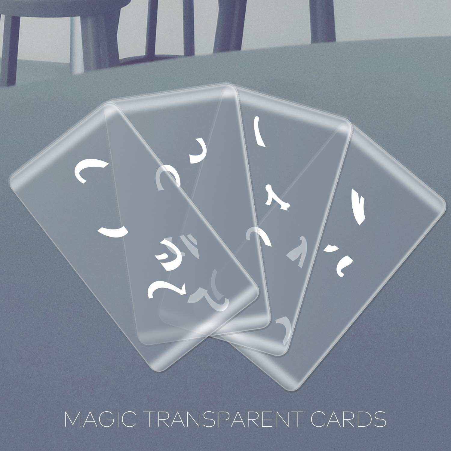 BearHoHo Escape Room Game Password Clue Cards Props Magic Transparent Acrylic Cards for Real Life Puzzle Game Pile Four Cards Up to Get Clues Run Away