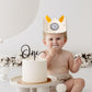Sherkarmiu Baby Photo Prop Crown with Interchangeable Numbers 1-9, Cream Felt Birthday Milestone Hat for Newborn Infant Photography, Baby Gift