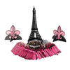 Elegant Day in Paris Black & Pink Paper Table Decorating Kit - 6.25" (1 Set) - Ideal for Romantic Themed Events