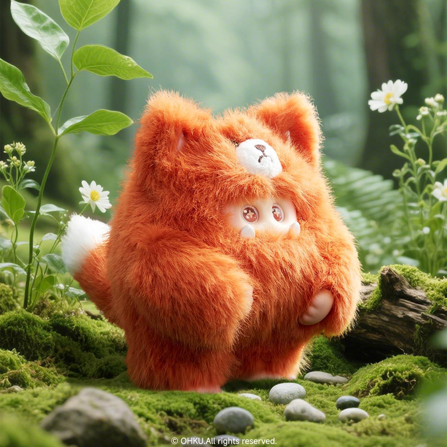 OHKU Giggle Monster Furry Forest Series Vinyl Plush Blind Box Random Design Action Figures Collectible Toys Home Decorations Holiday Birthday Gifts