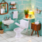 White Plastic Decoration 1:12 Toilet Bathroom Furniture Mini Toilet Cake Decoration for House Decoration Accessories