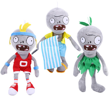 Suyudian 3 PCS PVZ Plush Zombies Sets Toys Stuffed Soft Figure Doll Jersey, Flag, Hula Zombies, Great Gift for Christmas, Birthday New