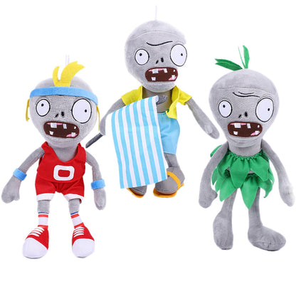 Suyudian 3 PCS PVZ Plush Zombies Sets Toys Stuffed Soft Figure Doll Jersey, Flag, Hula Zombies, Great Gift for Christmas, Birthday New