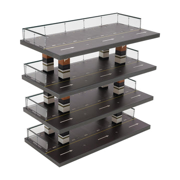 4-Tiers Model Car Display Case, 1/64 Scale Hot Diecast Wheels Display Case Toy Car Storage, Small Parking Garage Diorama Children's Birthday Presents