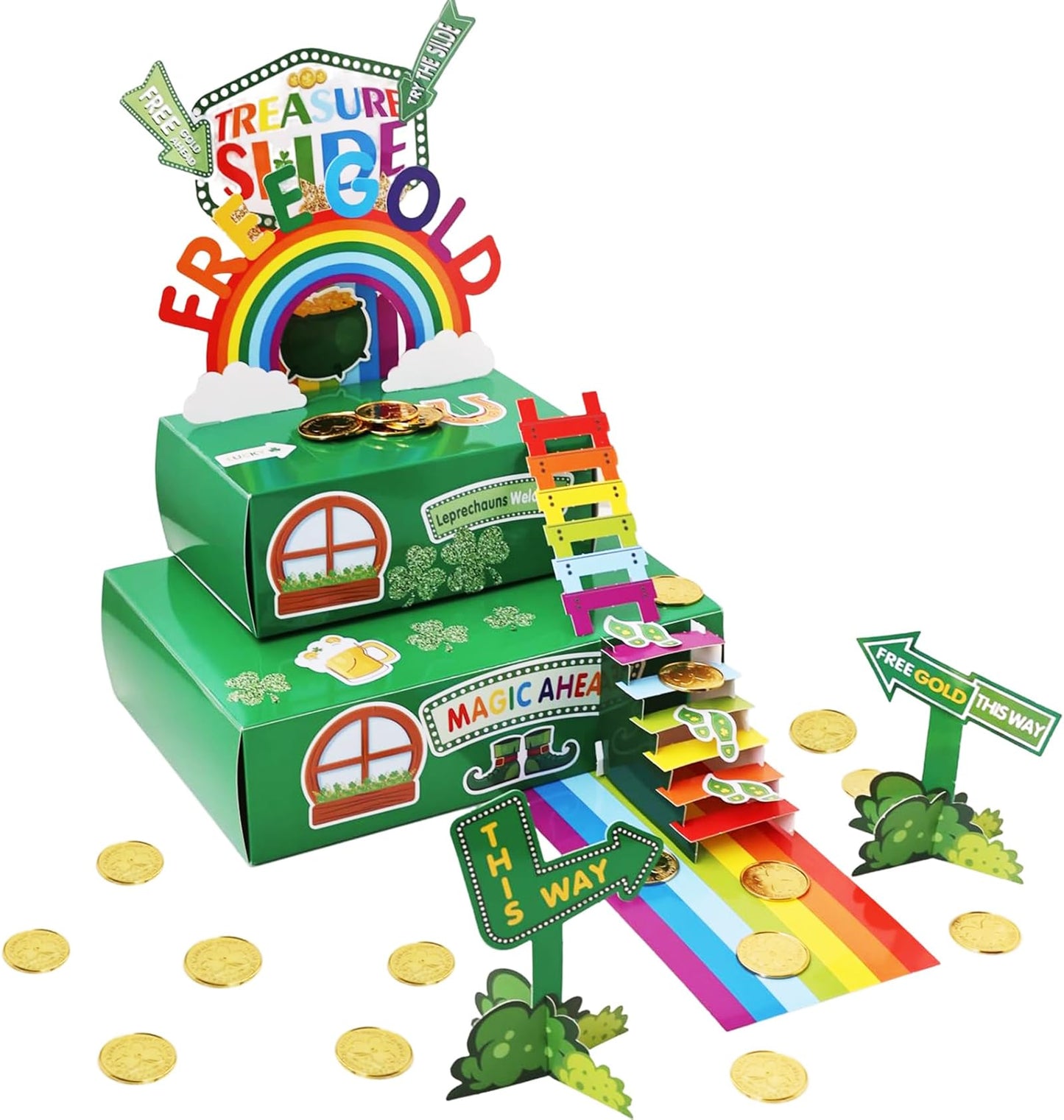 FATSTORE Leprechaun Trap Kit for Kids, St. Patrick's Day Decorations DIY Craft, Catch a Leprechaun Trap Kit, St. Patrick’s Day Party Supplies, Fun