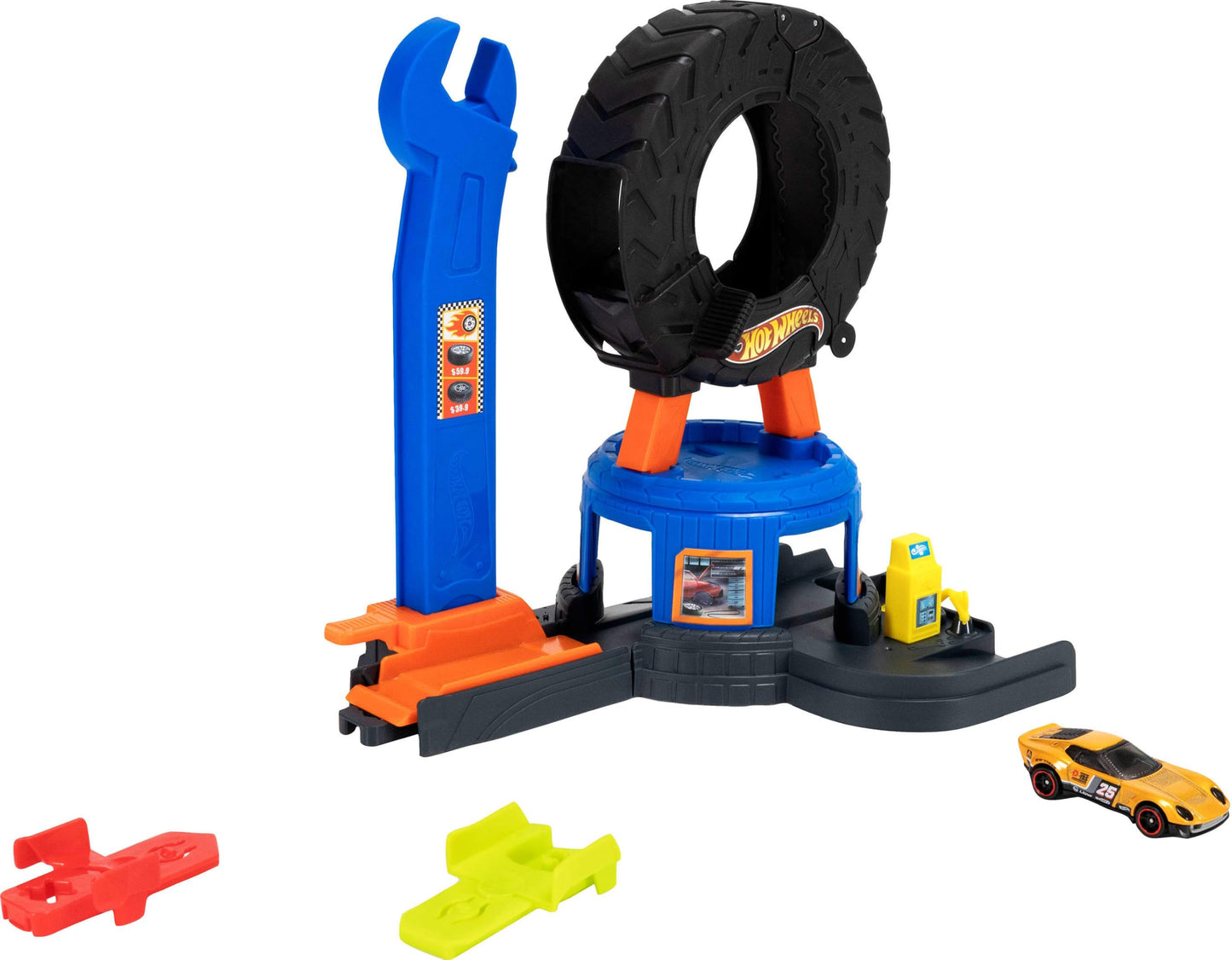 Hot Wheels City Downtown Tire Shop Playset & 1:64 Scale Toy Car