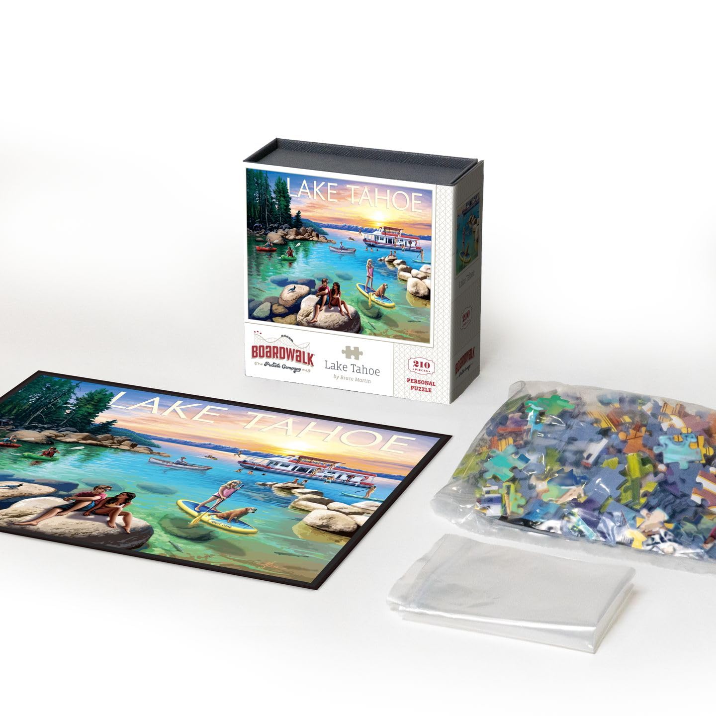 Boardwalk Lake Tahoe 210 Piece Personal Puzzle, Jigsaw Puzzles with Premium Box, Lake Tahoe Gifts for Adults, 6"x8"