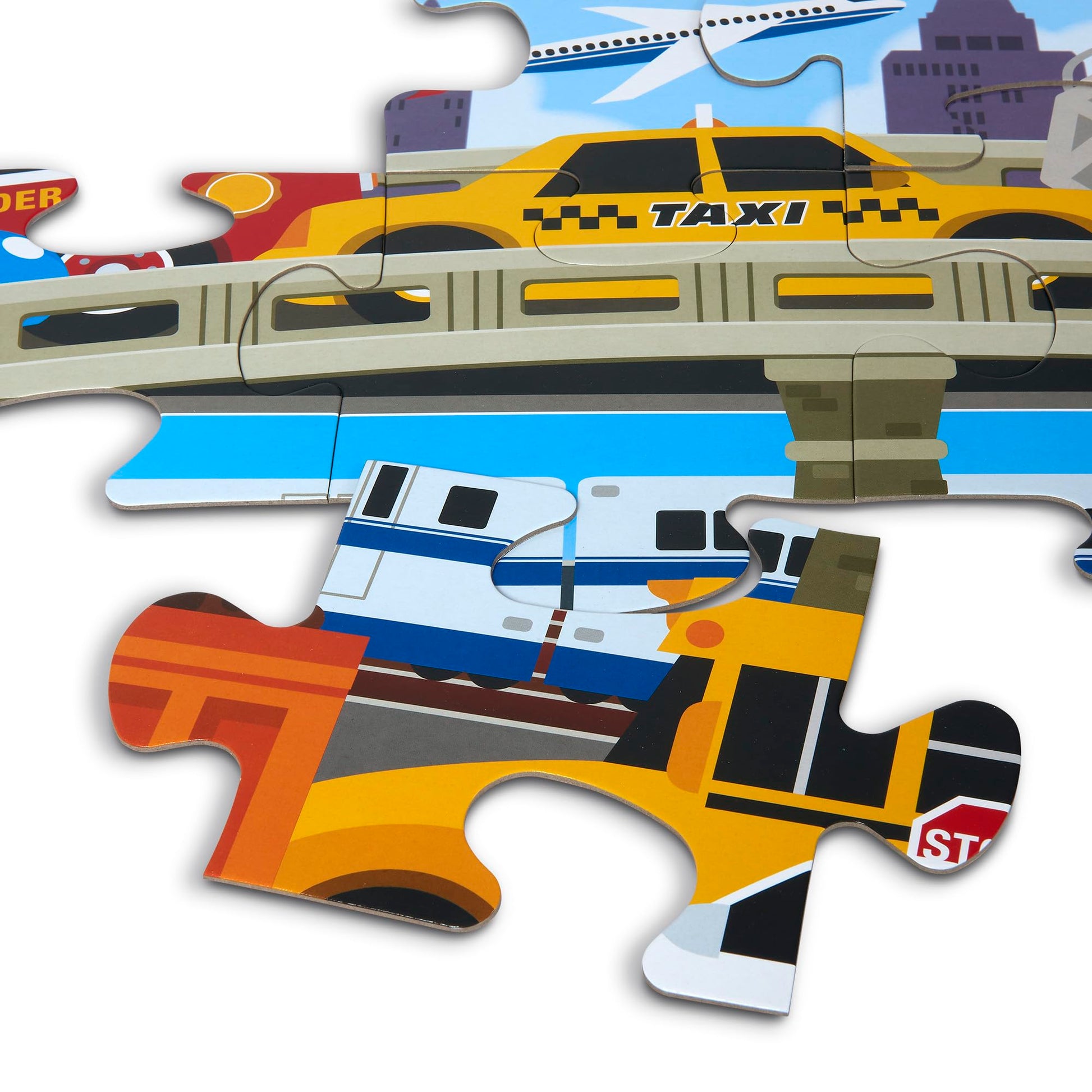 Melissa & Doug Traffic Jam Jumbo Floor Puzzle (24 Pieces, 2 x 3 Feet), Vehicle-Themed Jigsaw Puzzle for Preschoolers and Kids Ages 3+ - FSC Certified
