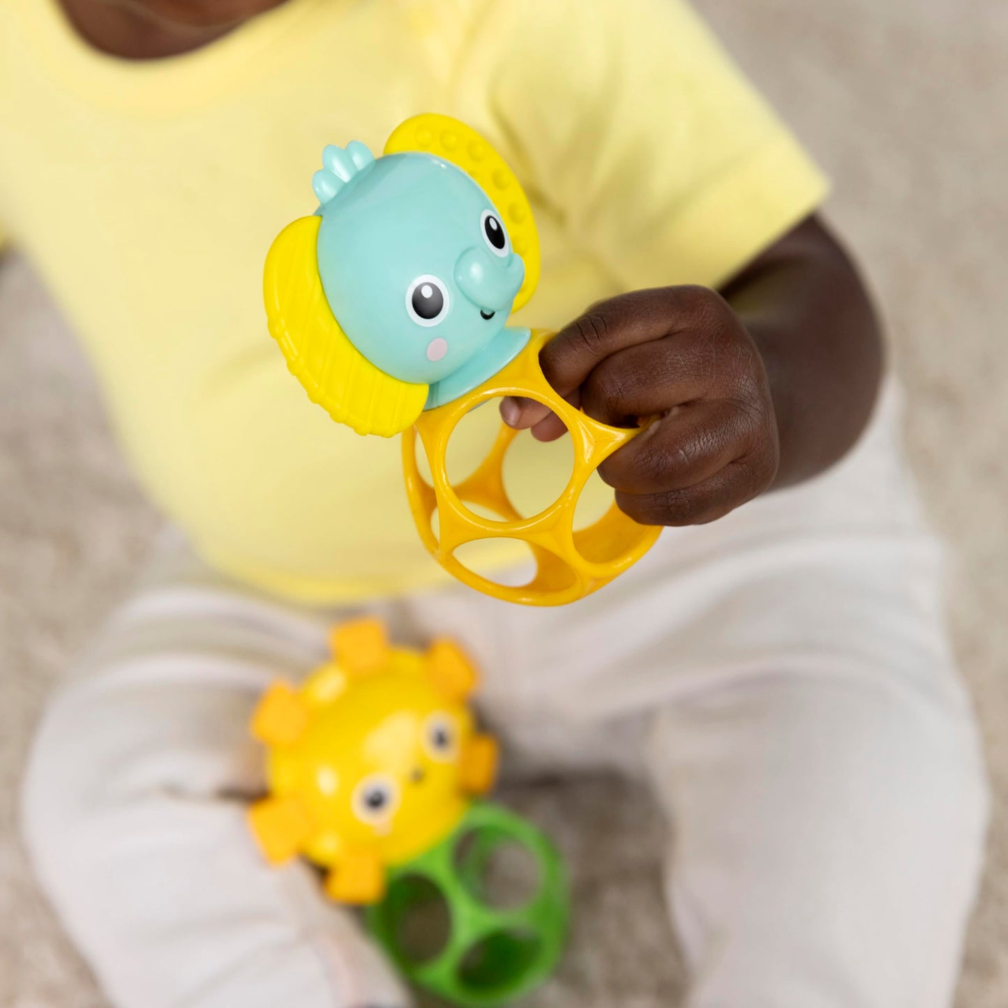 Bright Starts Soother Pals Easy-Grasp Teether Toys, 2-Pack Lion and Elephant Characters, BPA Free, Unisex, Ages Newborn +