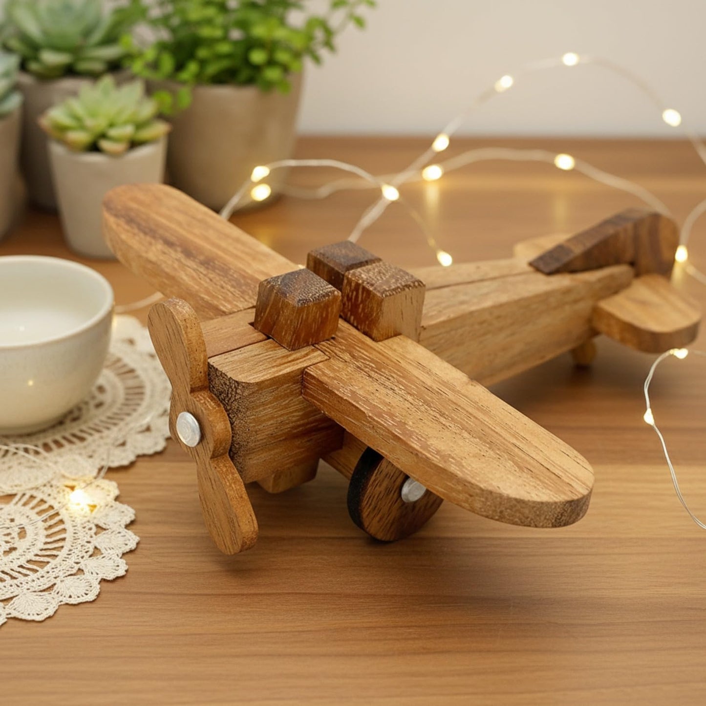 Wooden Airplane - 3D Wood Model Assembly Puzzle Brain Teaser Puzzle