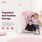 Emily Rose 18 Inch Doll Clothes Storage Closet w/5 Notched Hangers - Pink