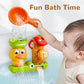 iPlay, iLearn Bath Toy for Toddlers 1-3, Baby Waterfall Duck Bathtub Toy W/ Suction Cup, Kid Bath Tub Shower Playset, Infant Bathtime Fun Birthday
