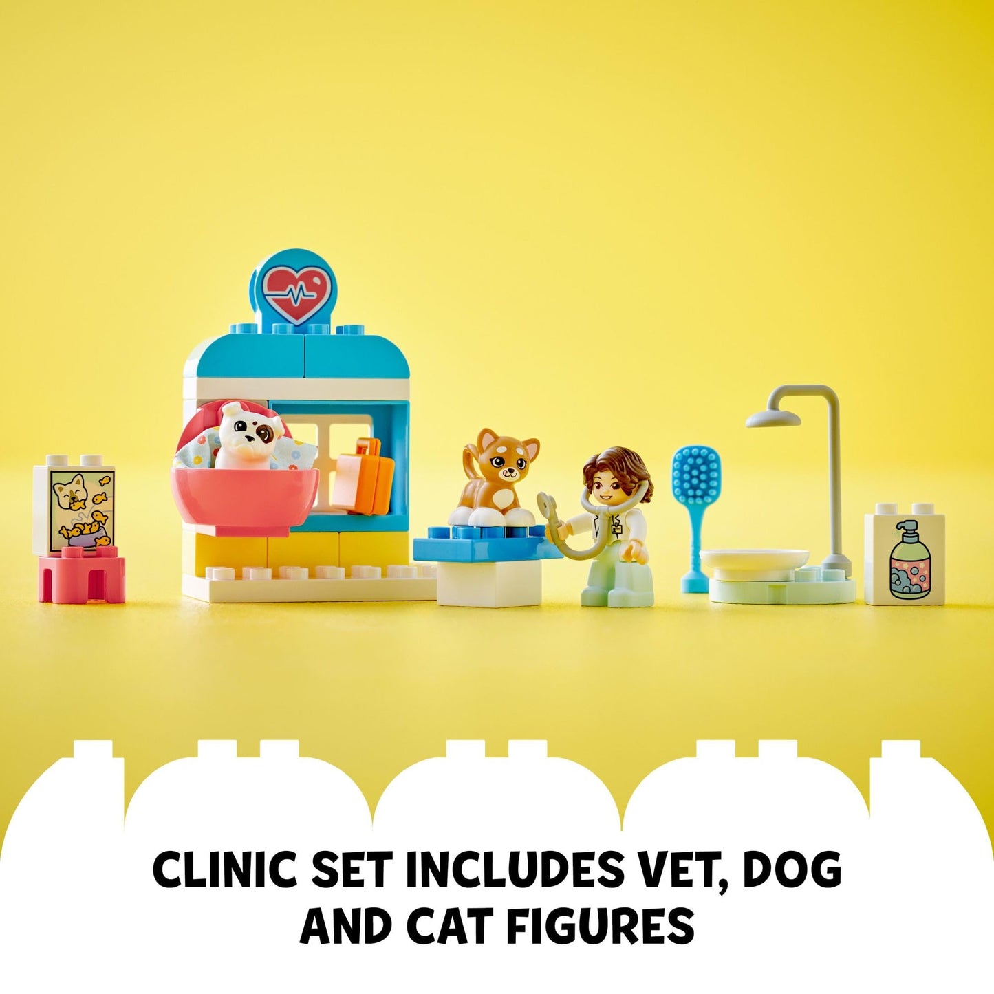 LEGO DUPLO Town Visit to The Vet Clinic Pet-Care Role-Play Toy, Dog, Cat and Veterinarian Figures, Social Emotional Learning Pretend Play Animal Set