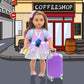 K.T. Fancy 23 pcs American 18 Inch Doll Accessories Suitcase Travel Luggage Play Set for 18 Inch Doll Travel Carrier, Sunglasses Camera Computer Phone