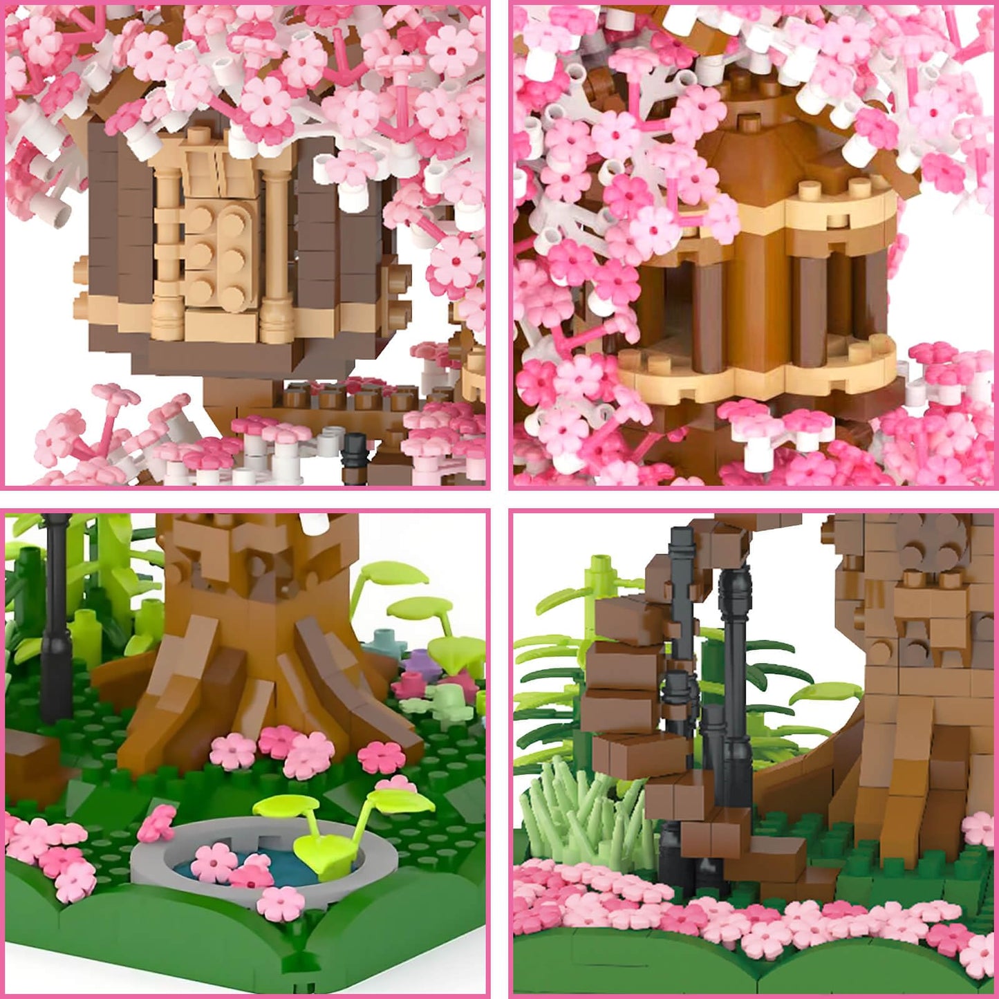 Vziimo Cherry Blossom Bonsai Tree Building Set, Japanese Sakura Tree House Model Sets for Adults, 2028Pcs Mini Micro Bricks Collectible Creative Gift