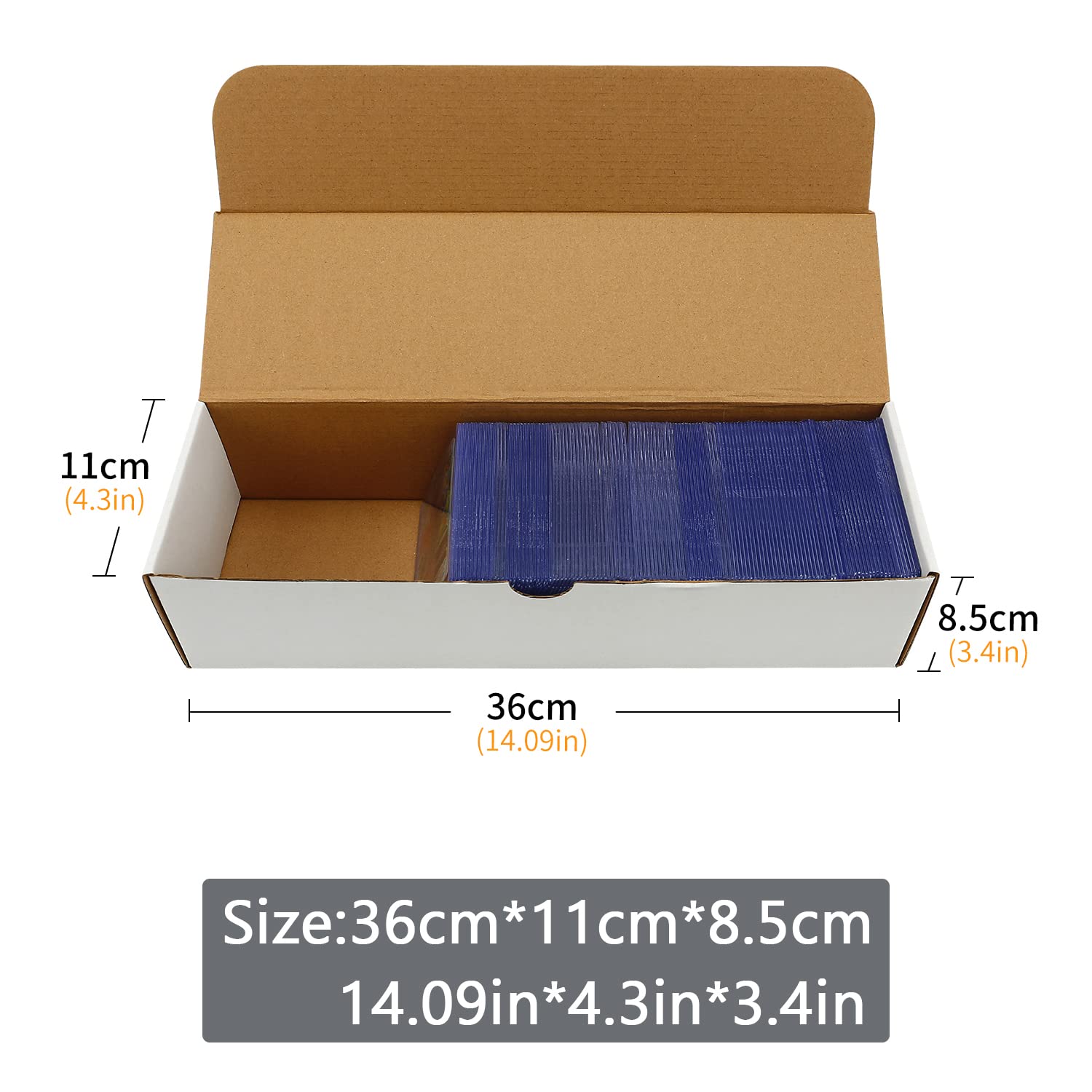 BIU-BOOM Trading Card Storage Box,2-Pack-1600 Count Corrugated Cardboard Box With PKMN/Mtg/Magic/TCG Storage and Collection,Labels For PKMN Card