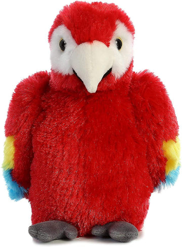 Aurora® Adorable Mini Flopsie™ Scarlet Macaw Stuffed Animal - Mini Companions Ready for Playful Adventures - for Kids All Ages, Toddlers, Adults,