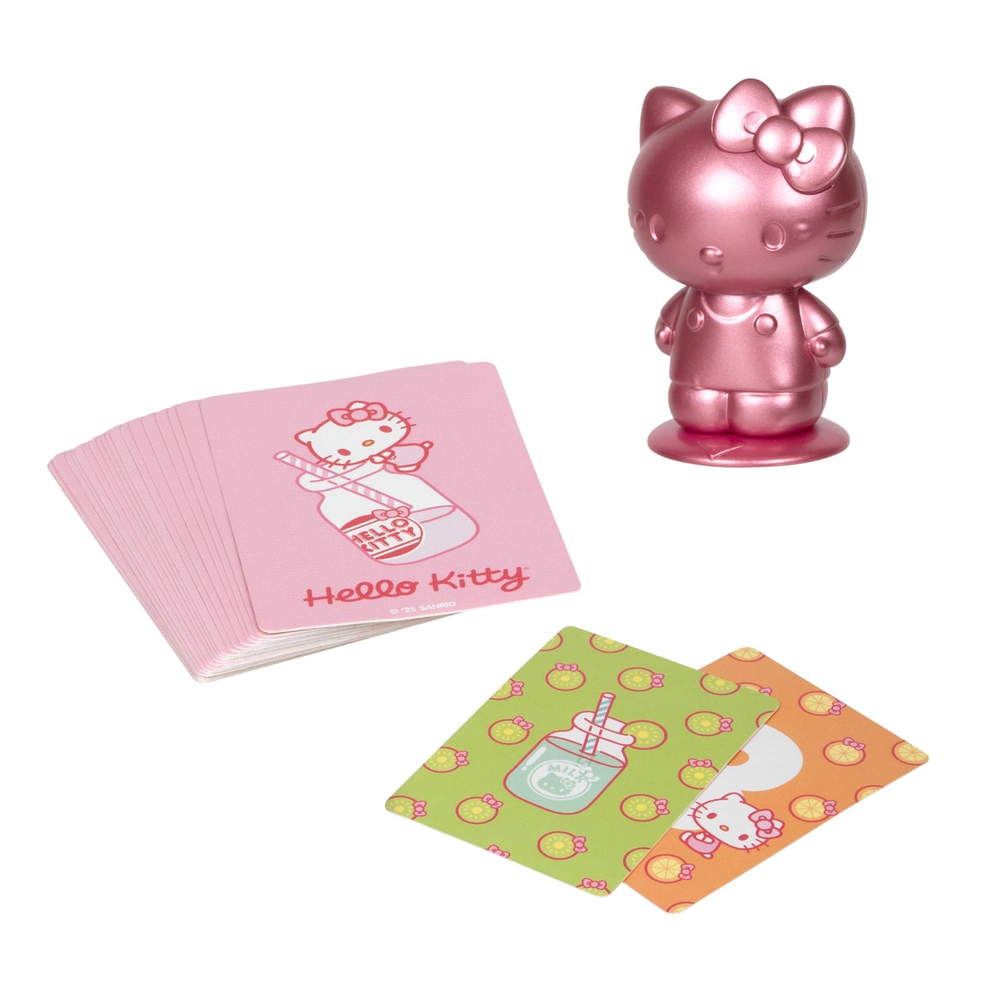 Hello Kitty Strawberry Milk Slap Game, Includes 76 Cards & Collectible Hello Kitty Figurine, Flip Cards & Be The Fastest to React to Pairs, Fives