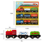 WoodenEdu Wooden Train Sets for Toddlers, 9 Pcs Train Toy Magnetic Sets Fits Brio, Thomas, Melissa and Doug, Kids for Boys Girls 3 4 5 Years Old