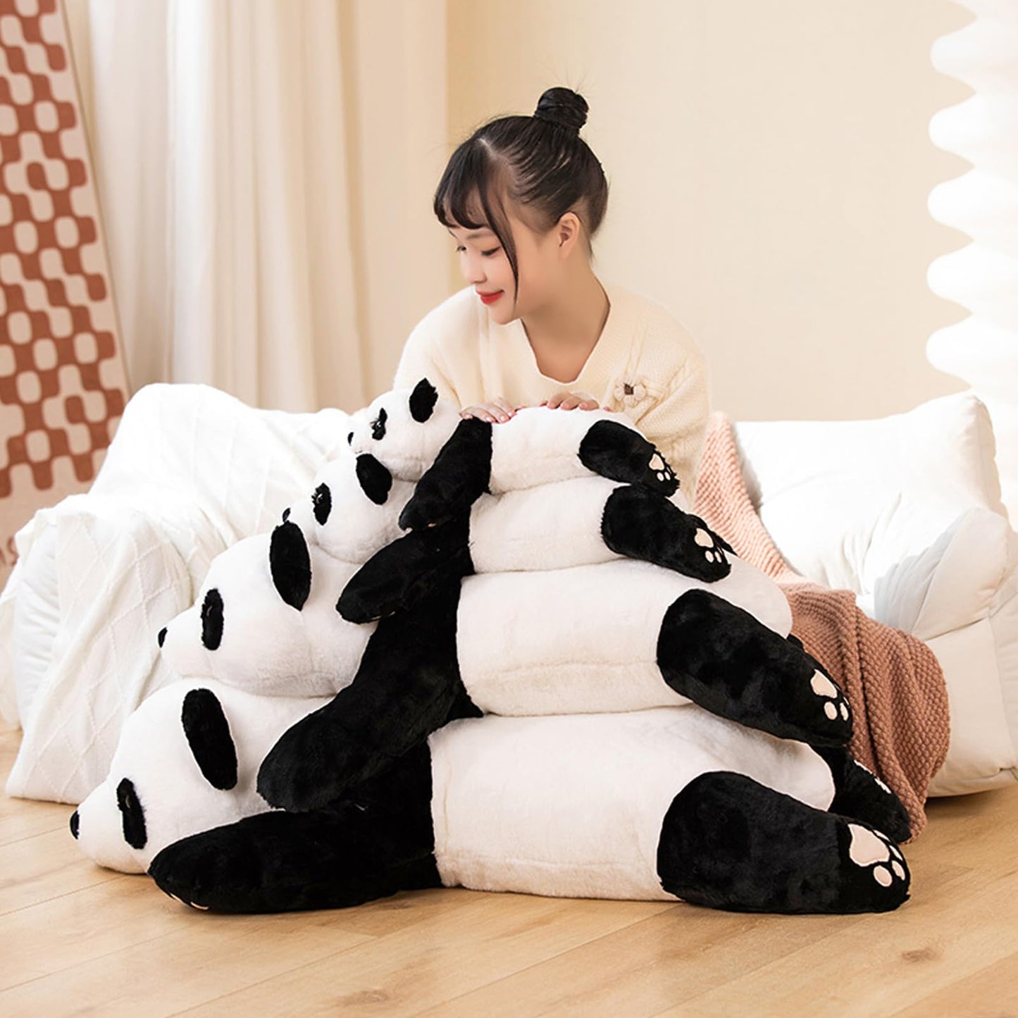 ronivia Weighted Stuffed Animals, Panda Plush Cute Panda Weighted Plush Animals Pillow Toy Gifts for Kids Adults, 15 inch