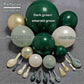 Emerald Green Gold Balloon Arch Kit Double Stuffed Dark Dusty Green Pearl White Sand Latex Balloon Garland for Birthday Baby Shower Wedding