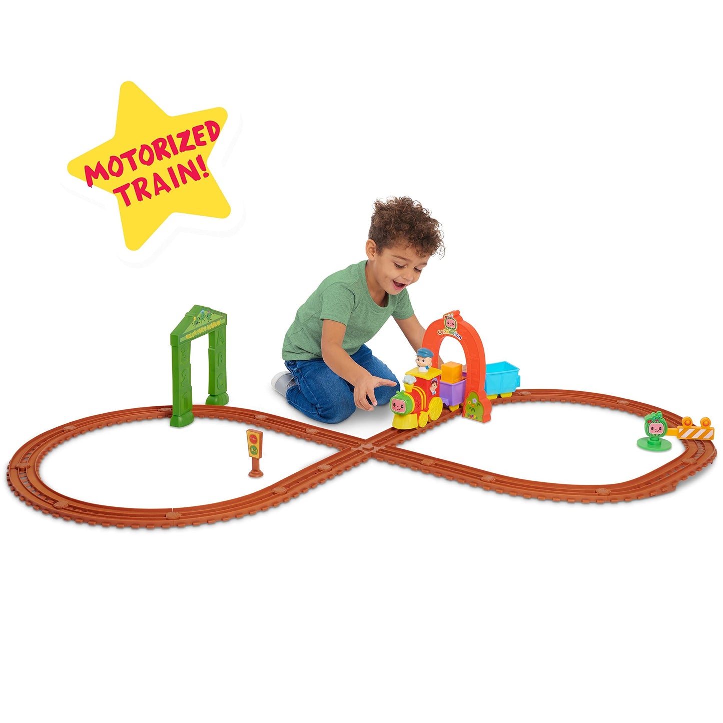 CoComelon All Aboard Musical Train with Bonus Pieces, 24-pieces, Plays “The Train Song", Kids Toys for Ages 18 Month by Just Play