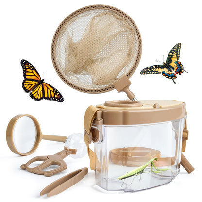 Montessori Mama Kids' Bug Catching Kit - Complete Insect Exploration Set with Habitat, Extendable Net, Magnifying Tools & Carry Strap - Educational