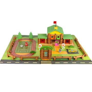 Wondertoys 269 Pieces Real Wood Logs Set Ages 3+, Classic Building Log Gift Set for Boys/Girls- Creative Construction Engineering - Top Blocks Game