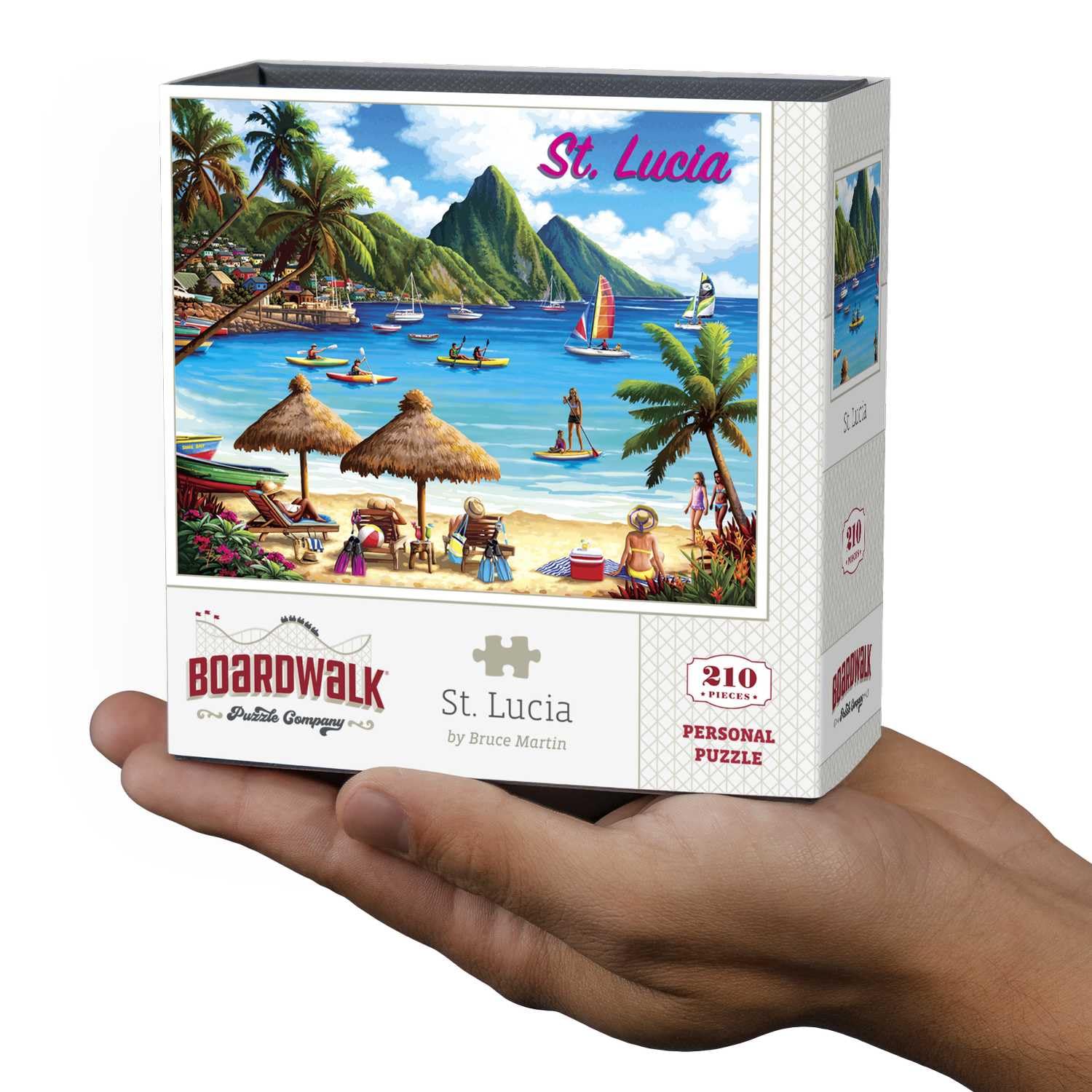 Boardwalk St. Lucia 210 Piece Personal Puzzle, Jigsaw Puzzles with Premium Box, Caribbean Gifts for Adults, 6"x8"