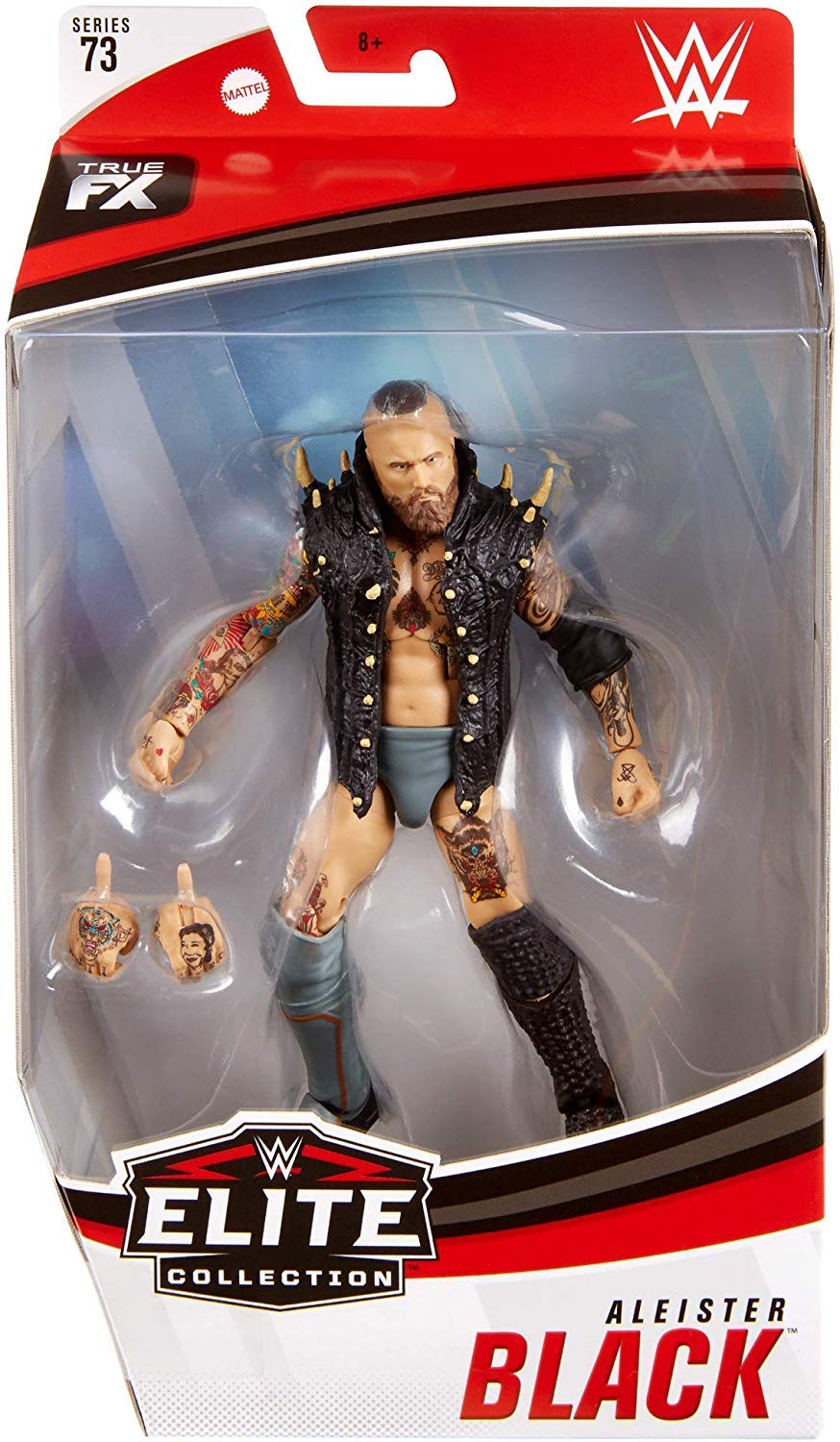 WWE Aleister Black Elite Series #73 Deluxe Action Figure with Realistic Facial Detailing, Iconic Ring Gear & Accessories