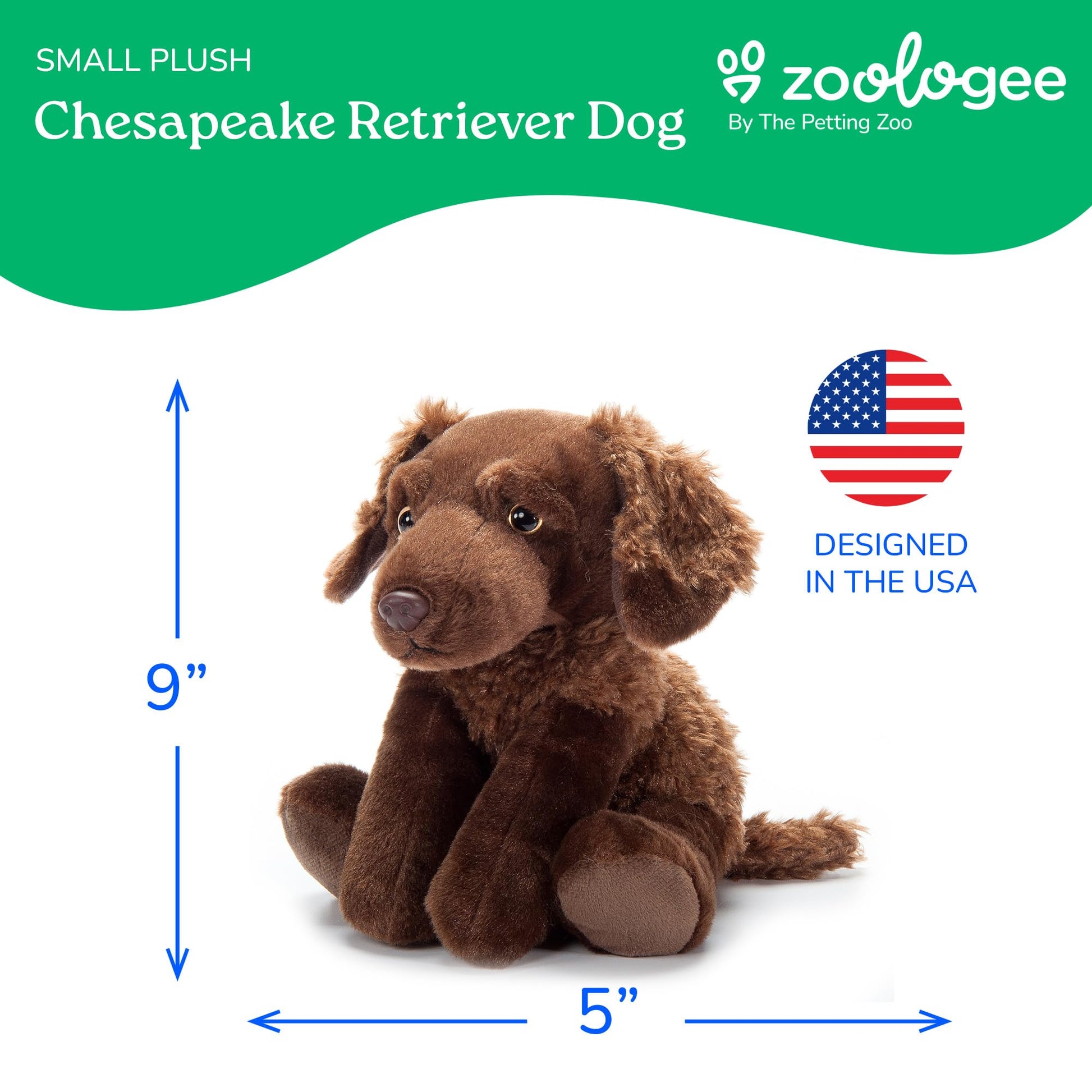 The Petting Zoo Chesapeake Retriever Dog Stuffed Animal Plushie, Gifts for Kids, Brown Dog Plush Toy 9 inches