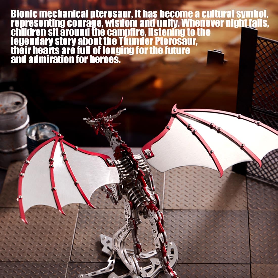 3D Metal Puzzle Model Kits, Craft Your Own Thunder Pterosaur Dragon Metal Puzzle Kit, Mechanical Engineering Crafts Unique Gift for Teens and Adults