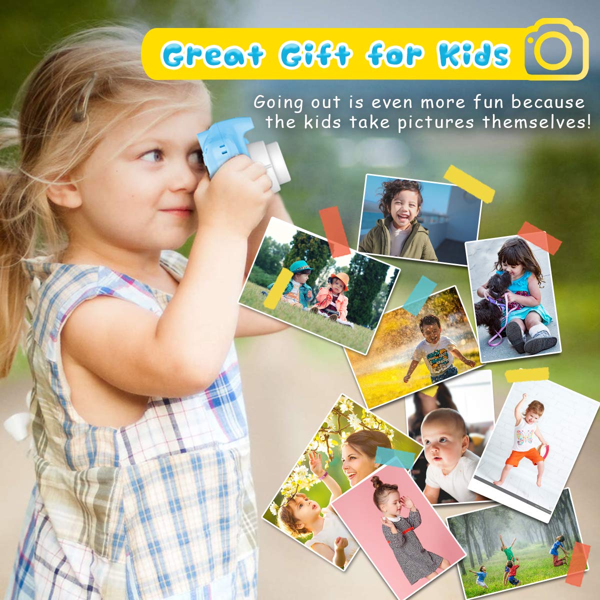 Seckton Upgrade Kids Selfie Camera, Christmas Birthday Gifts for Boys Age 3-9, HD Digital Video Cameras for Toddler, Portable Toy for 3 4 5 6 7 8 Year