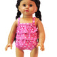 Hot Pink Polkadot 2-Piece Bathing Suit with Float for 18-Inch Dolls | Premium Quality & Trendy Design | Dolls Clothes