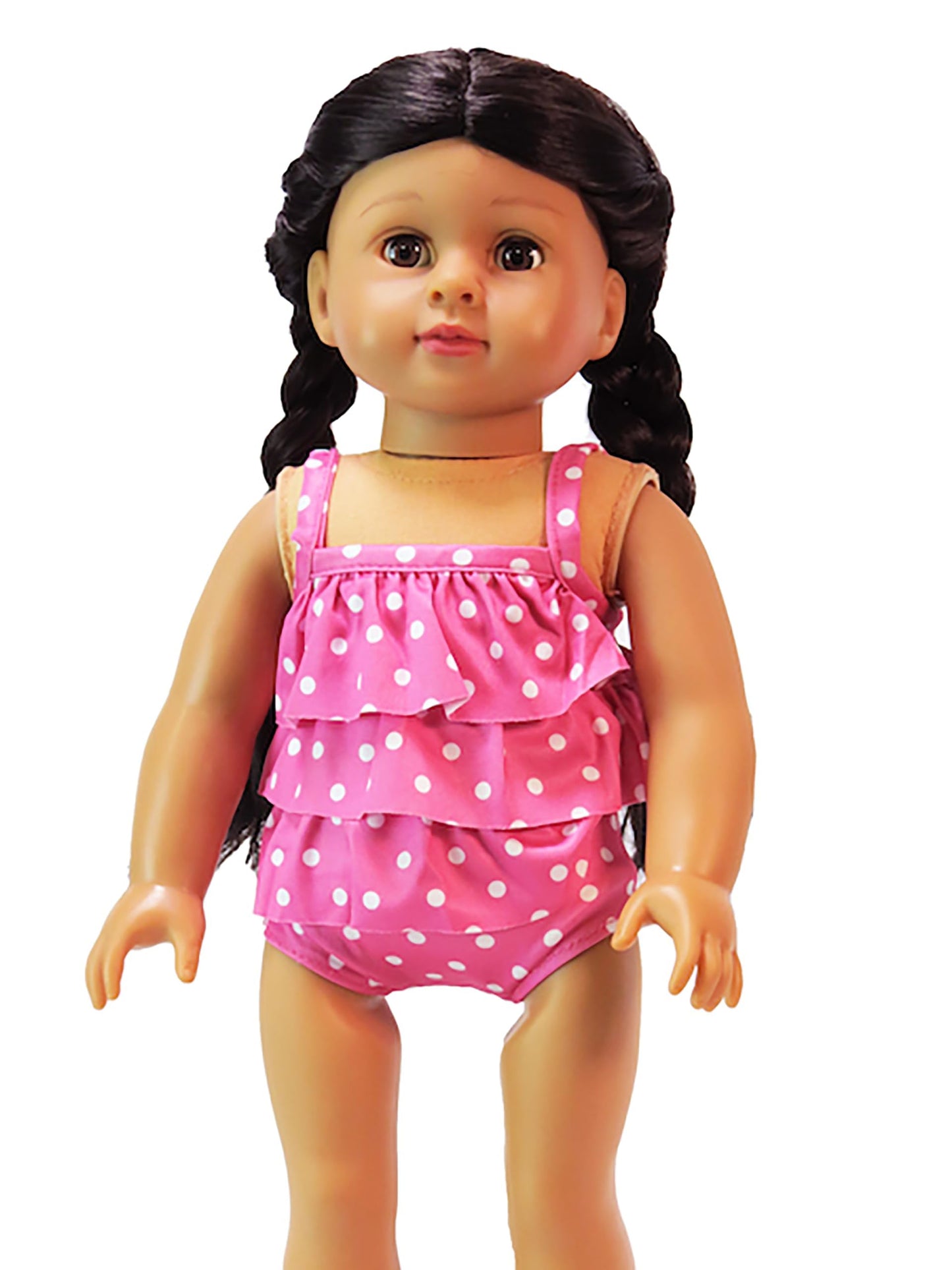 Hot Pink Polkadot 2-Piece Bathing Suit with Float for 18-Inch Dolls | Premium Quality & Trendy Design | Dolls Clothes