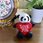 Plushland Stuffed Animal with Red Heart - Love You- Plush Animals Toy for Kids & Adults - Embroidered Heart Pillow -8 inches (Cow)