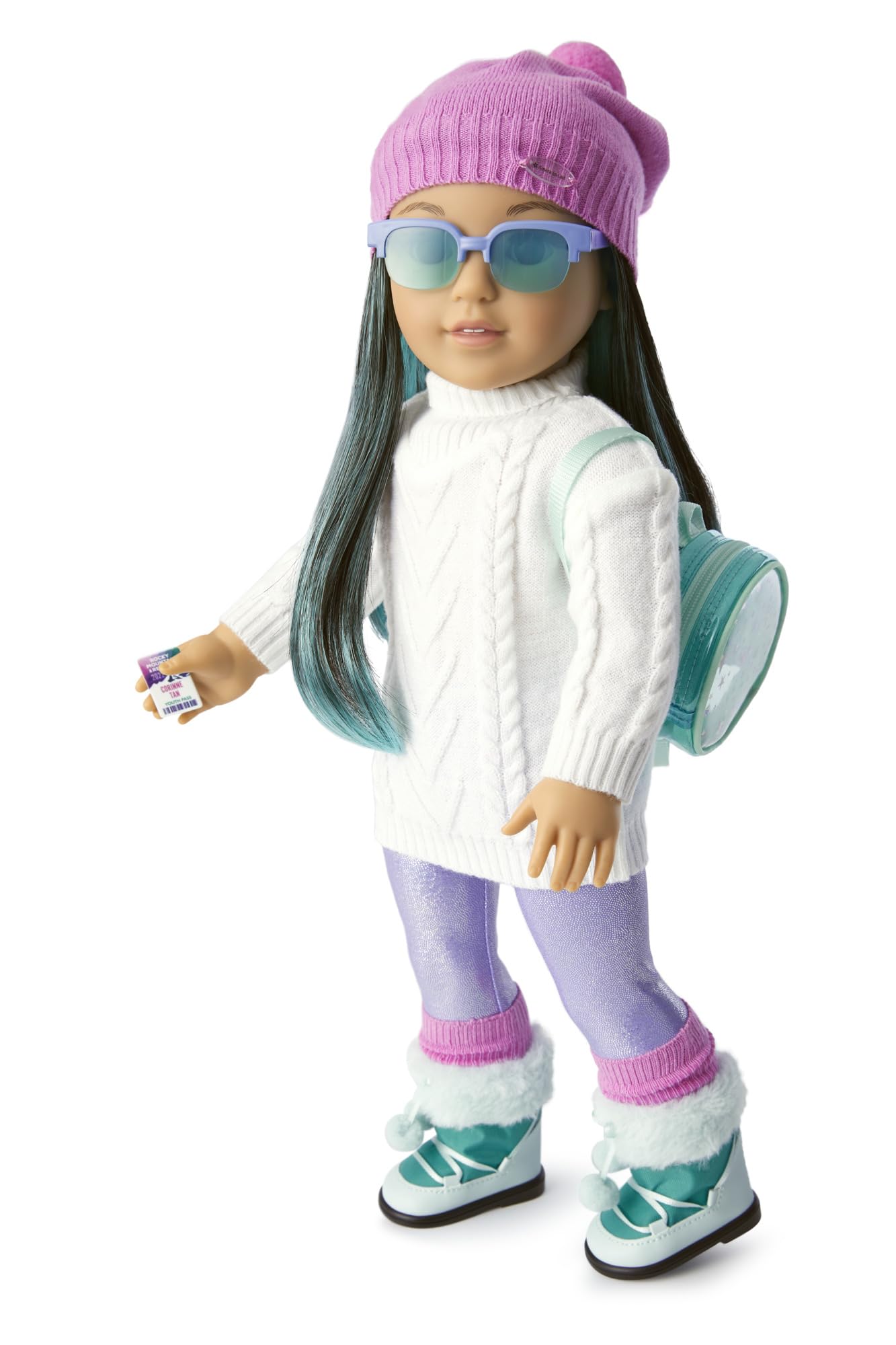 American Girl Corinne Tan Girl of the Year 2022 18-inch Doll Accessories with Hat, Sunglasses, and Backpack, For Ages 8+