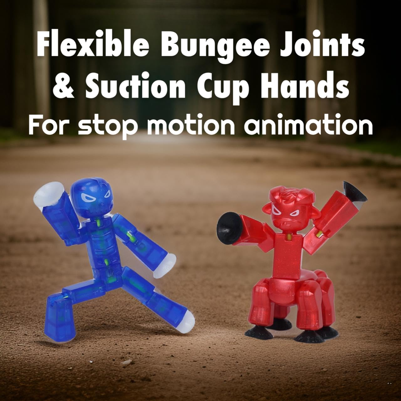 Zing StikBot Poseable Action Figure - Stop Motion Animation Toy, 2-Pack